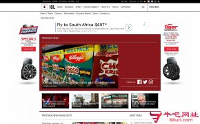 南非比勒陀利亚新闻报的网站截图