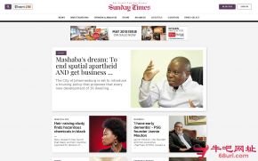 南非星期日时报的网站截图