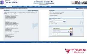 北爱尔兰就业中心的网站截图