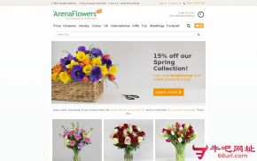 Arena Flowers鲜花礼品网的网站截图