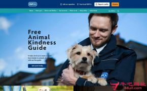 英国皇家防止虐待动物协会的网站截图