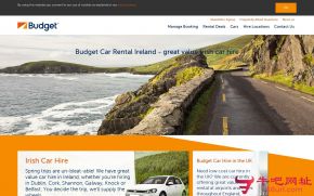 Budget租车爱尔兰的网站截图