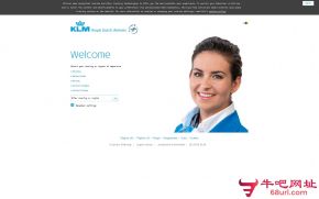 荷兰皇家航空公司的网站截图