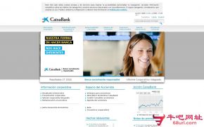 西班牙凯克萨银行的网站截图