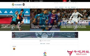 皇家马德里的网站截图