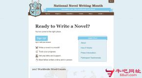 美国全国小说写作月的网站截图