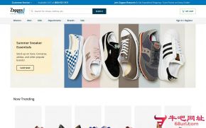 Zappos网络鞋店的网站截图