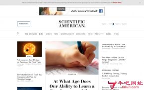 科学美国人杂志的网站截图
