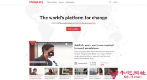 Change.org社会公益请愿网的网站截图