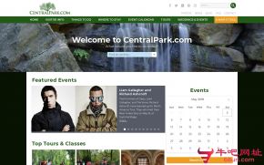 美国中央公园的网站截图