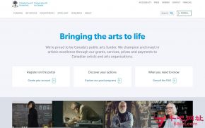 加拿大艺术委员会的网站截图