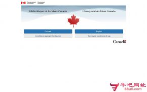 加拿大国家图书档案馆的网站截图