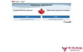 加拿大税务局的网站截图