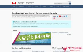 加拿大人力资源开发部的网站截图