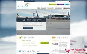 多伦多皮尔森国际机场的网站截图