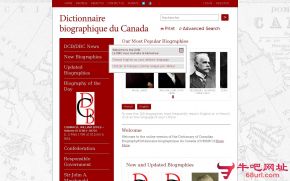 加拿大传记词典的网站截图