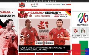 加拿大足球协会的网站截图