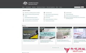 澳大利亚财政部的网站截图
