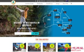澳大利亚YHA青年旅舍的网站截图