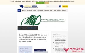 澳大利亚国际古迹遗址理事会的网站截图