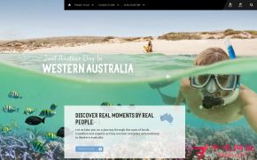 西澳大利亚州官方旅游网站的网站截图