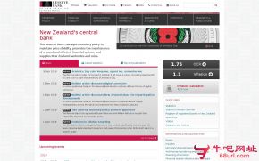 新西兰储备银行的网站截图
