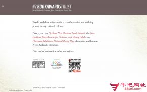 新西兰邮政书籍奖的网站截图