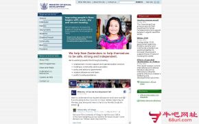 新西兰社会发展部的网站截图