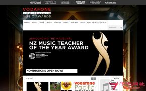 新西兰音乐奖的网站截图