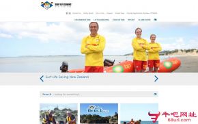 新西兰冲浪救生协会的网站截图