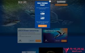 凯利塔顿海底世界的网站截图