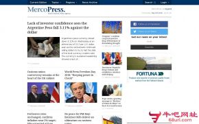 乌拉圭Mercopress新闻社的网站截图